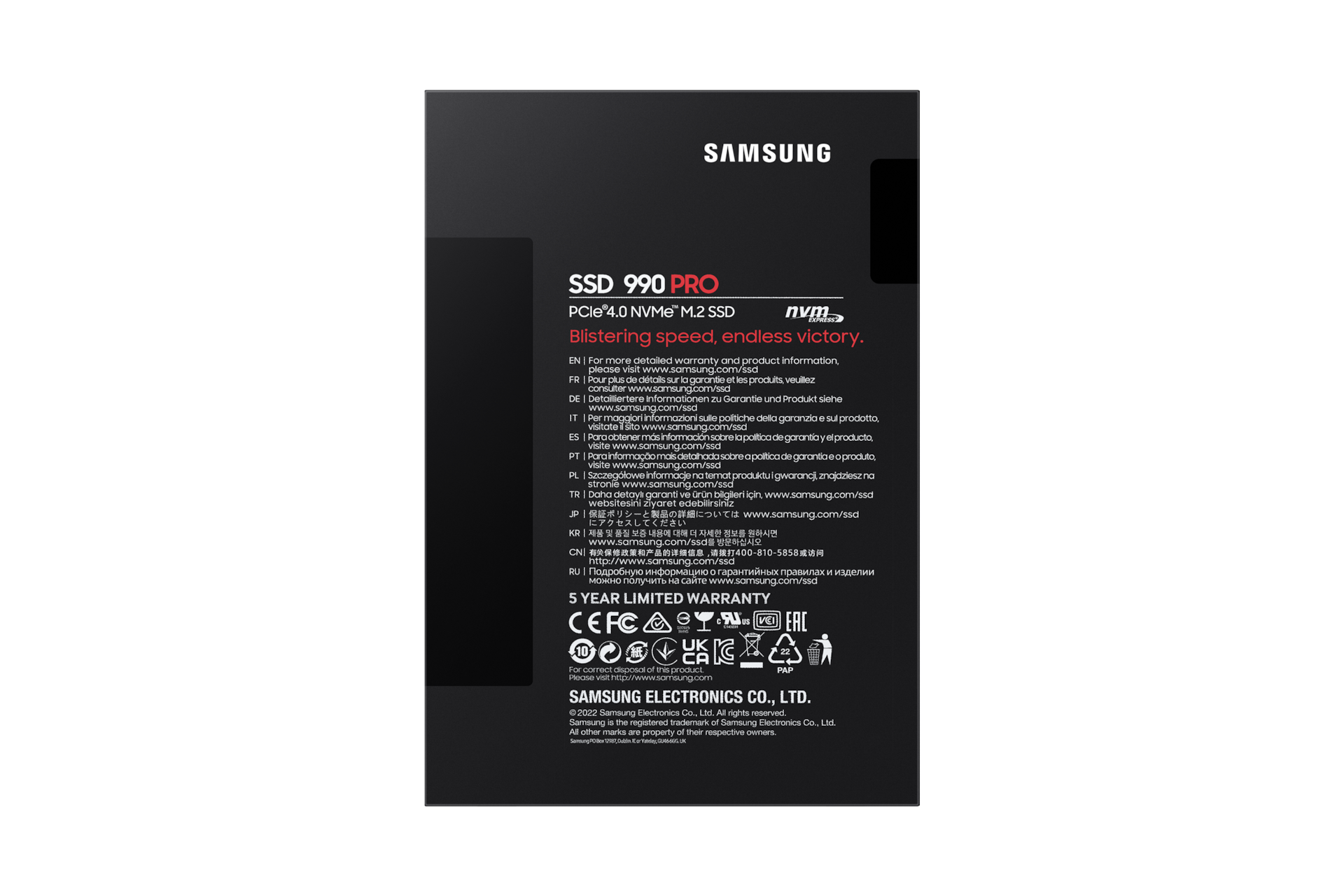 990 PRO PCIe 4.0 M.2 SSD PKG-Back Black 