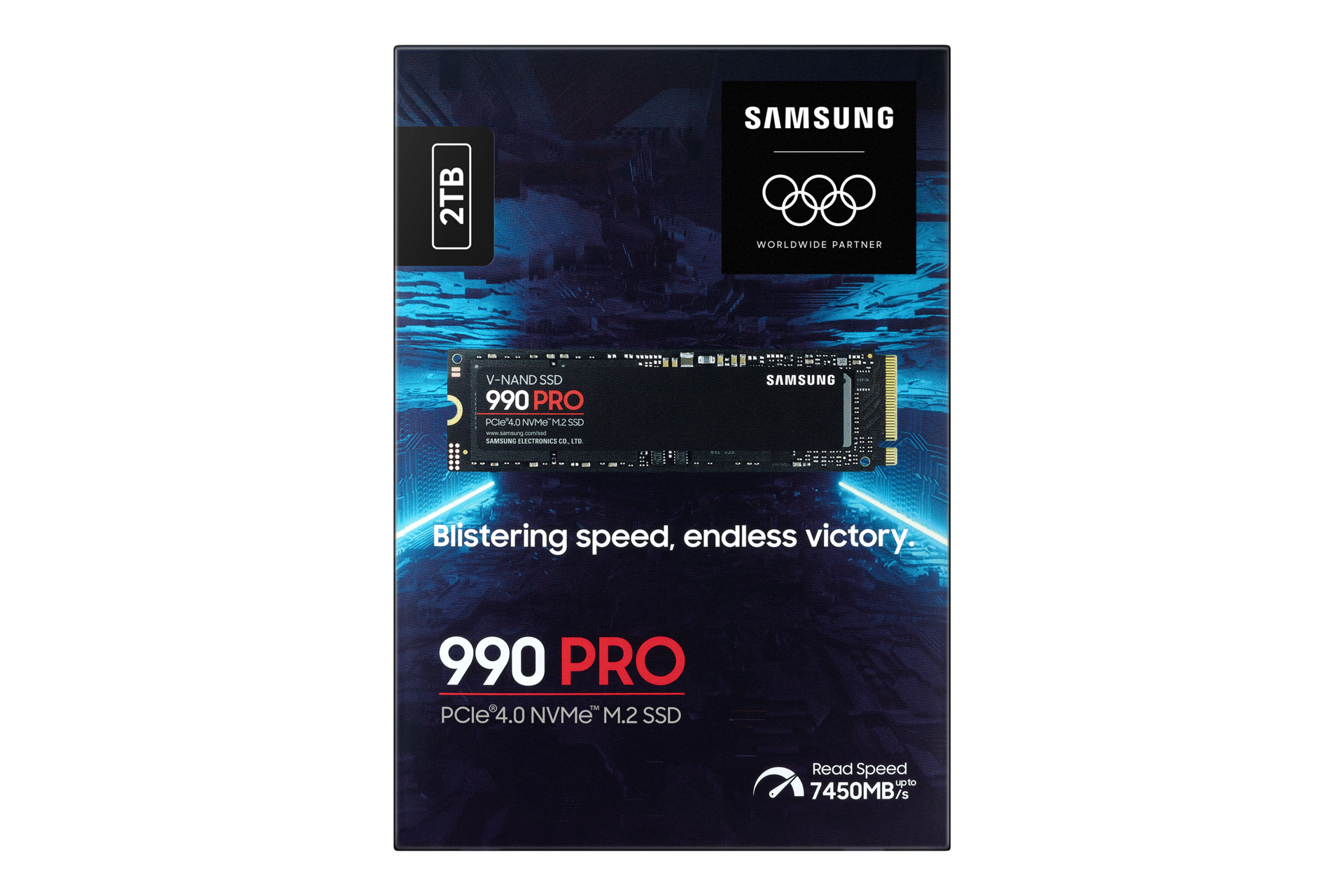 990 PRO PCIe 4.0 M.2 SSD PKG2-Front-Olympic- Black 
