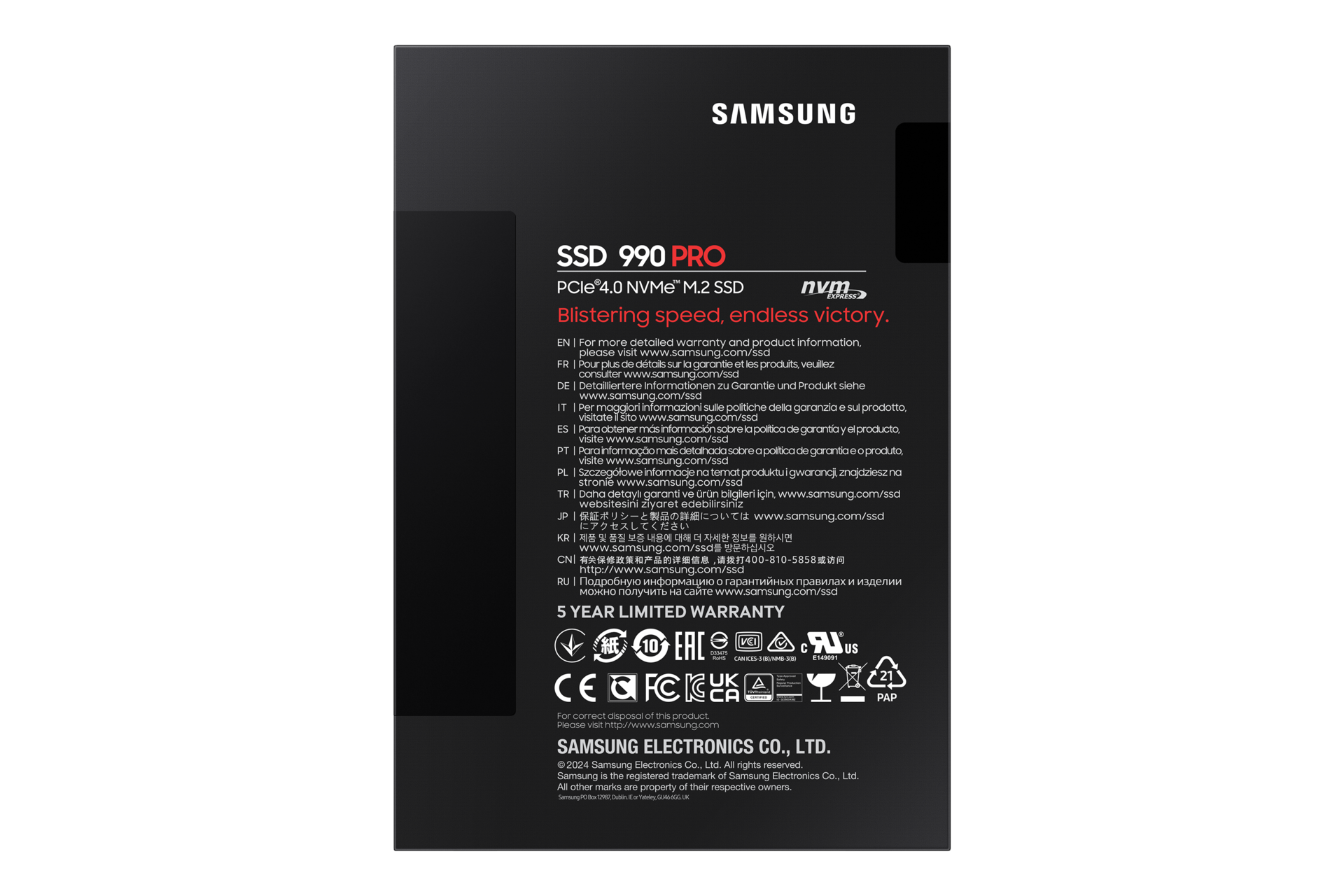 990 PRO PCIe 4.0 M.2 SSD PKG2-Back-Olympic- Black 