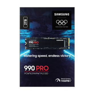 990 PRO PCIe 4.0 M.2 SSD PKG2-Front-Olympic- Black 