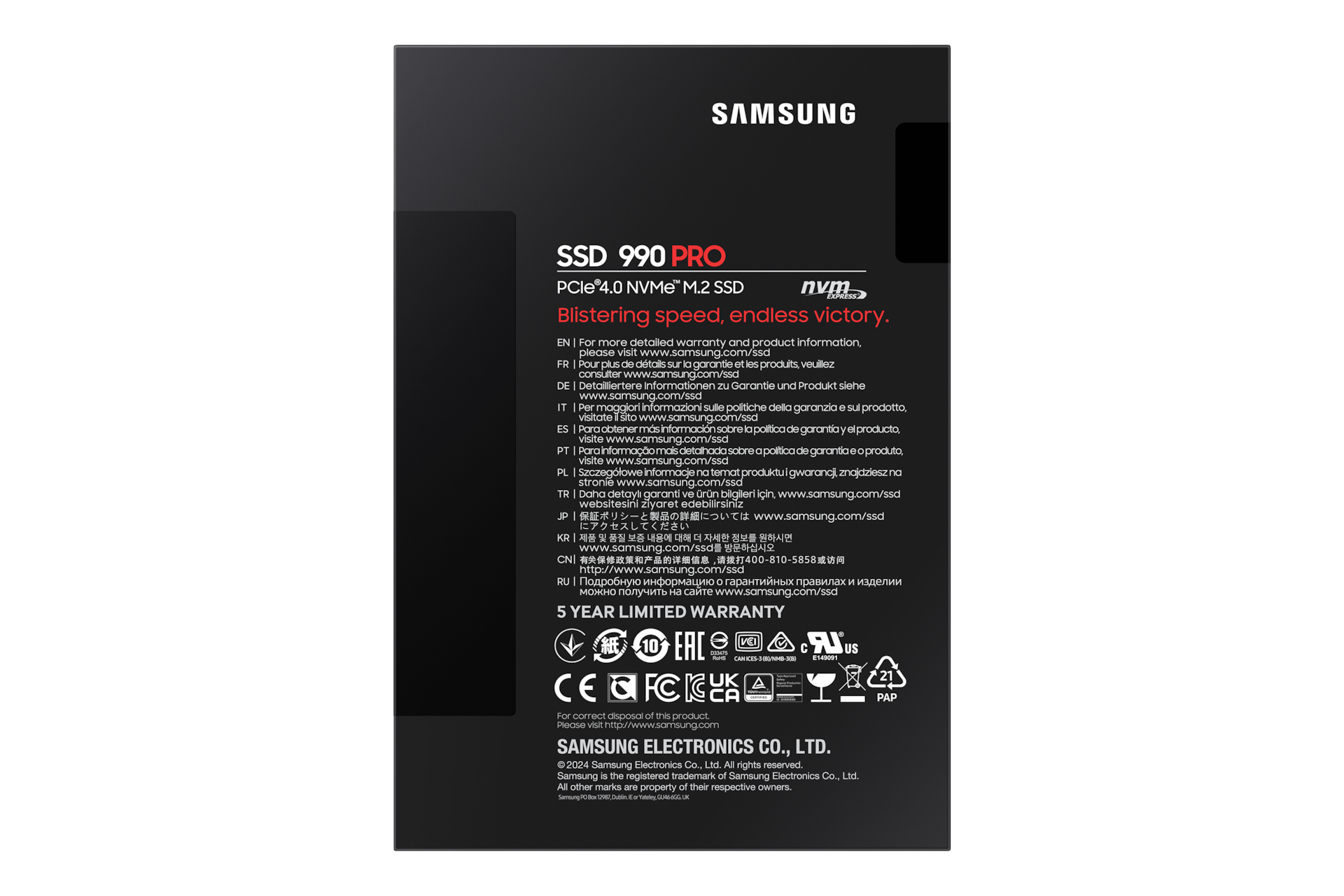 990 PRO PCIe 4.0 M.2 SSD PKG2-Back-Olympic- Black 