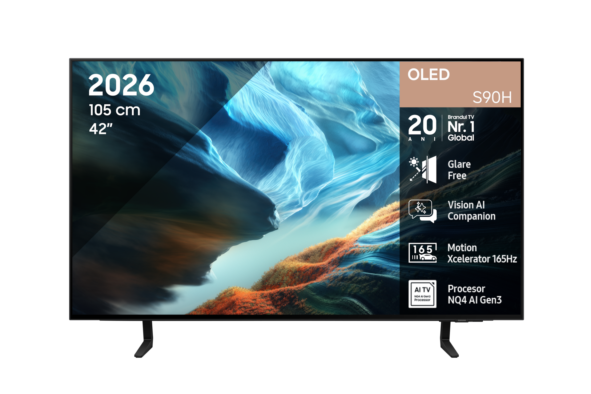 OLED, Ultra HD, 4K Smart, 42S90H, Vision AI, Glare Free, 105 cm (2026) Graphite