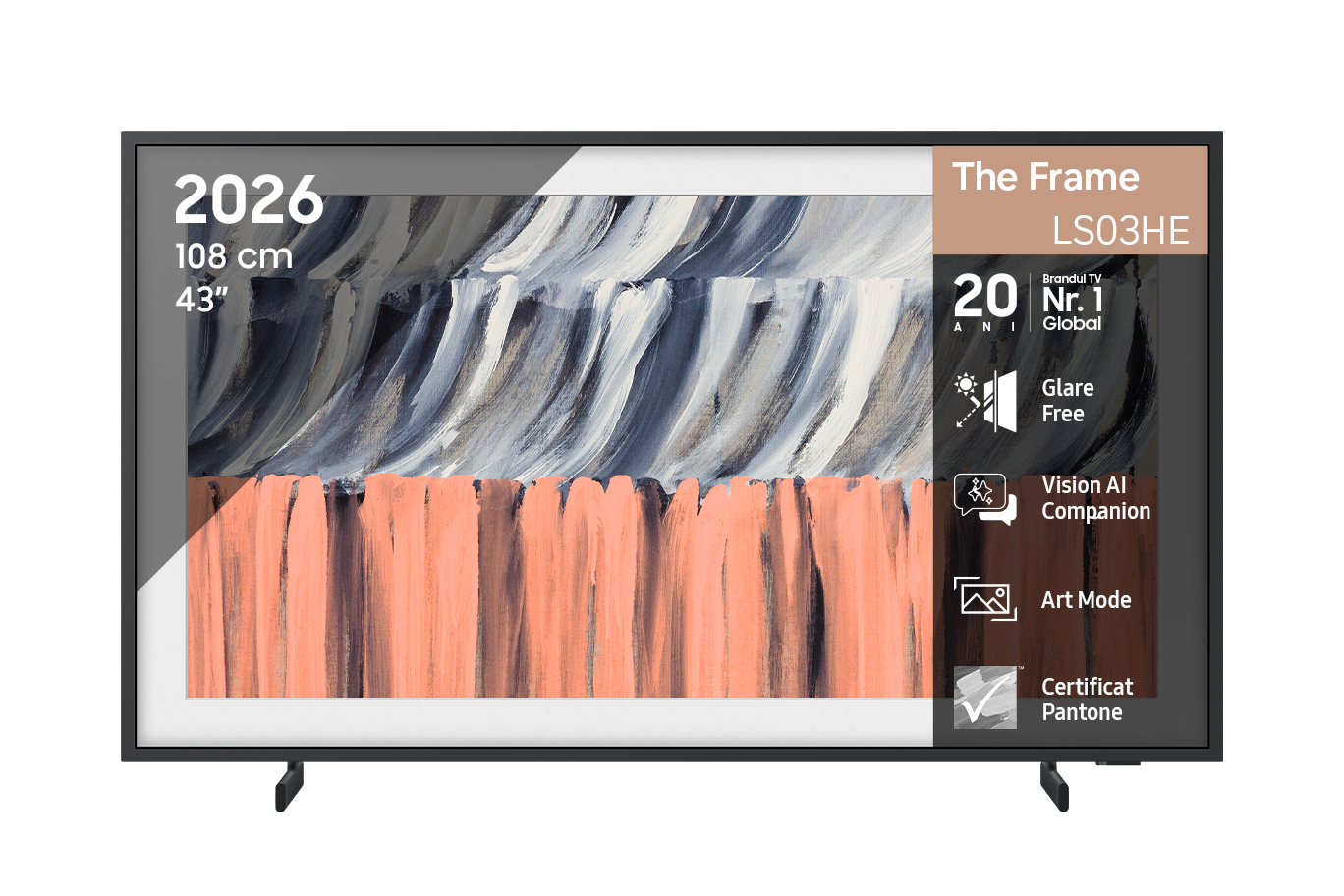The Frame, Ultra HD, 4K Smart, 43LS03HE, Vision AI, HDR, 108 cm (2026) Black