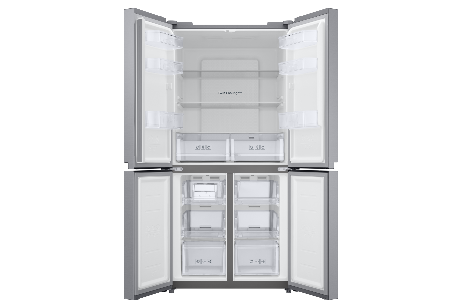 RF4000TM French Door Refrigerators with Twin Cooling Plus Front-Open1 Silver 