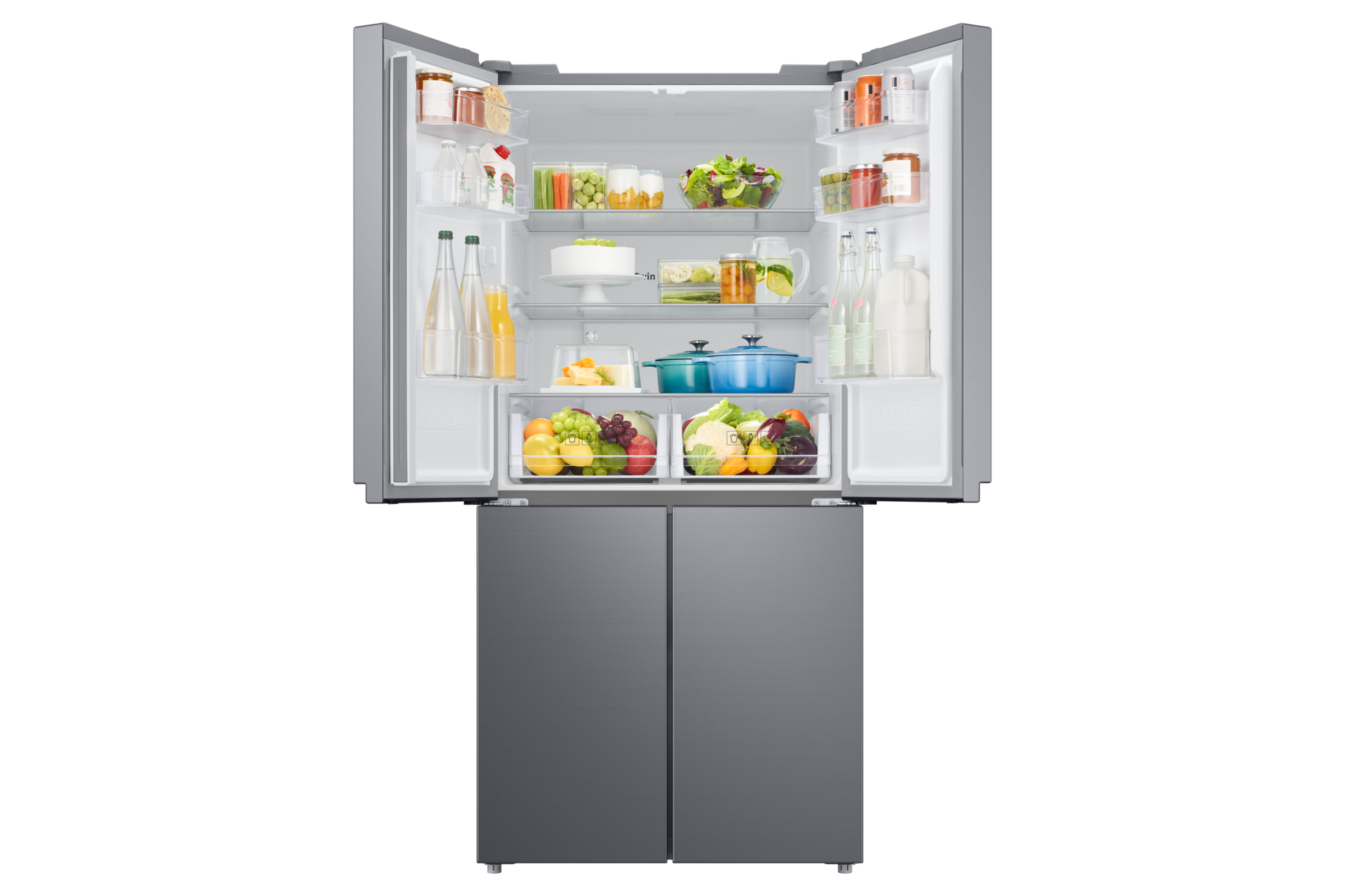 RF4000TM French Door Refrigerators with Twin Cooling Plus Front-Open-With-Food Silver 