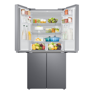 RF4000TM French Door Refrigerators with Twin Cooling Plus Front-Open-With-Food Silver 