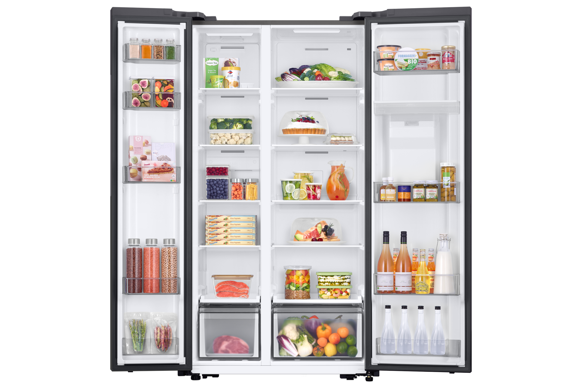 RS4000DC Side by Side with Large Capacity RS57DG400EB4EO Front-Open-With-Food Silver 