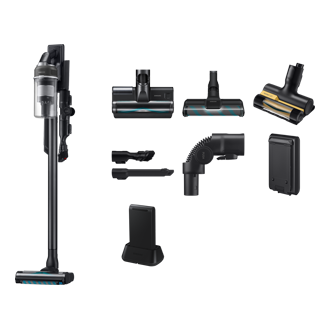 Jet 85S Stick VC 250W / 60 Min. 2.43kg with the Slim LED Brush VS70H25WEC/GE Front Soapstone Charcoal 