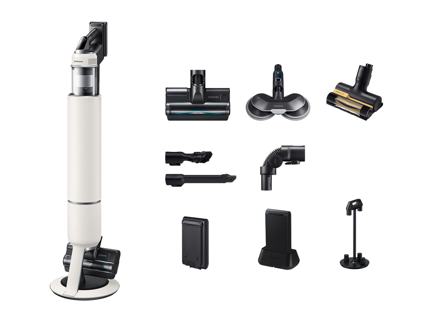 Aspirator vertical Bespoke AI Jet Lite   Pro Extra, VS80F28DGS/GE, putere aspirare 280W Beige