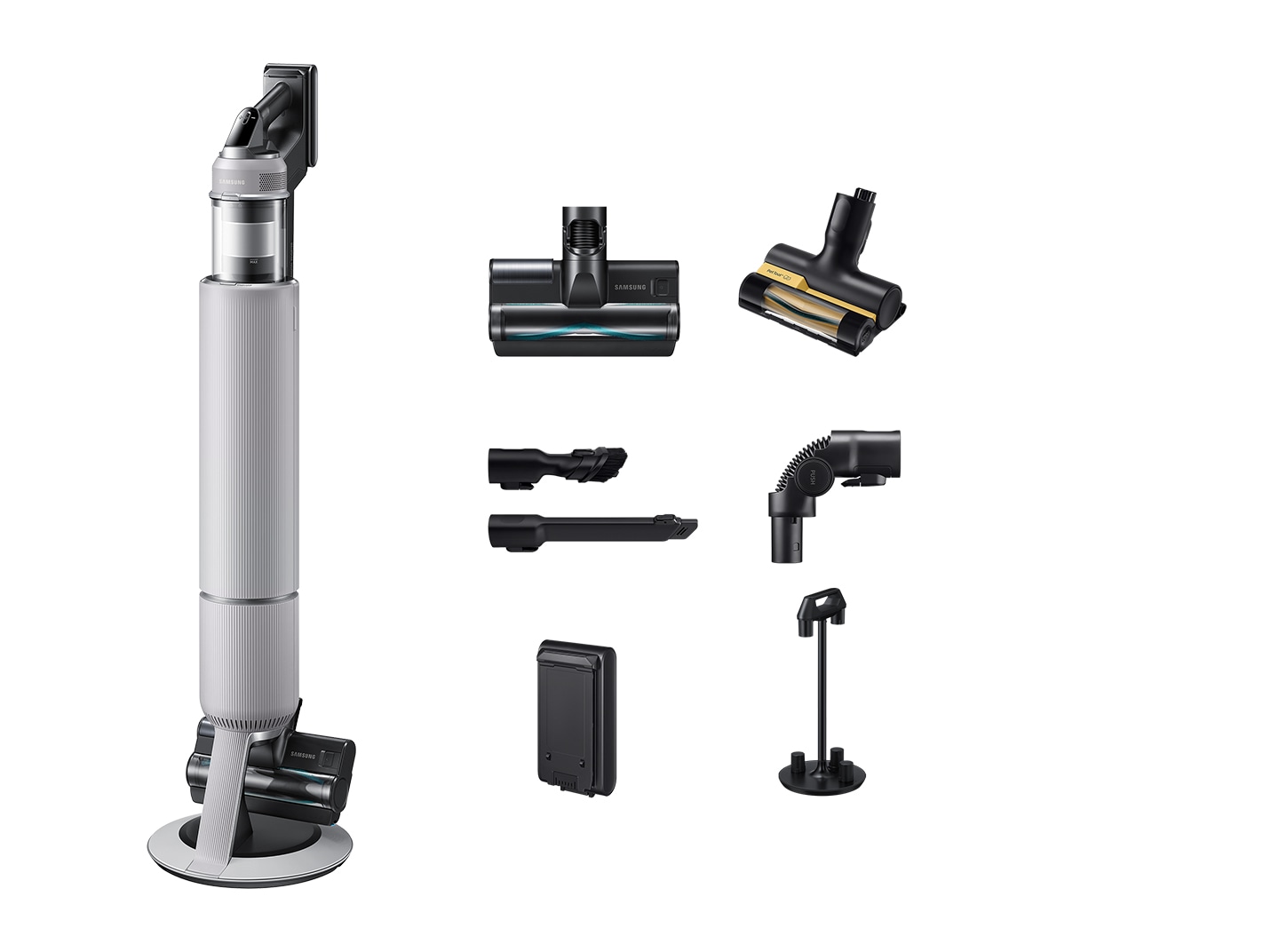 Aspirator vertical Bespoke AI Jet Lite Pet, VS80F28DLP/GE, putere aspirare 280W Gray