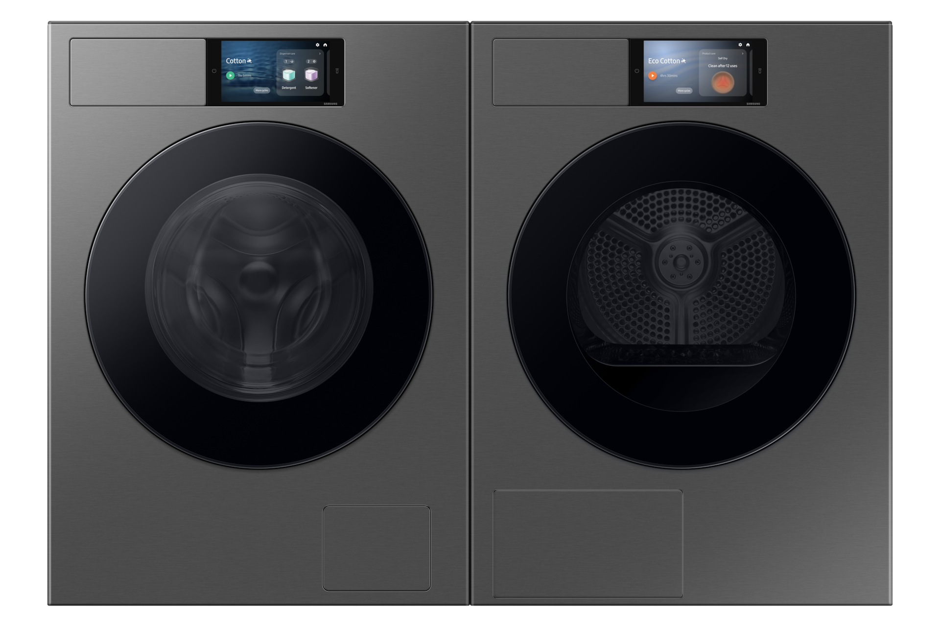 Mașină de spălat rufe Bespoke AI WF90F09C4SU4, 9 kg, 1400 rpm, Clasa A, AI Wash, AI Home 7" Front-Pair Silver 