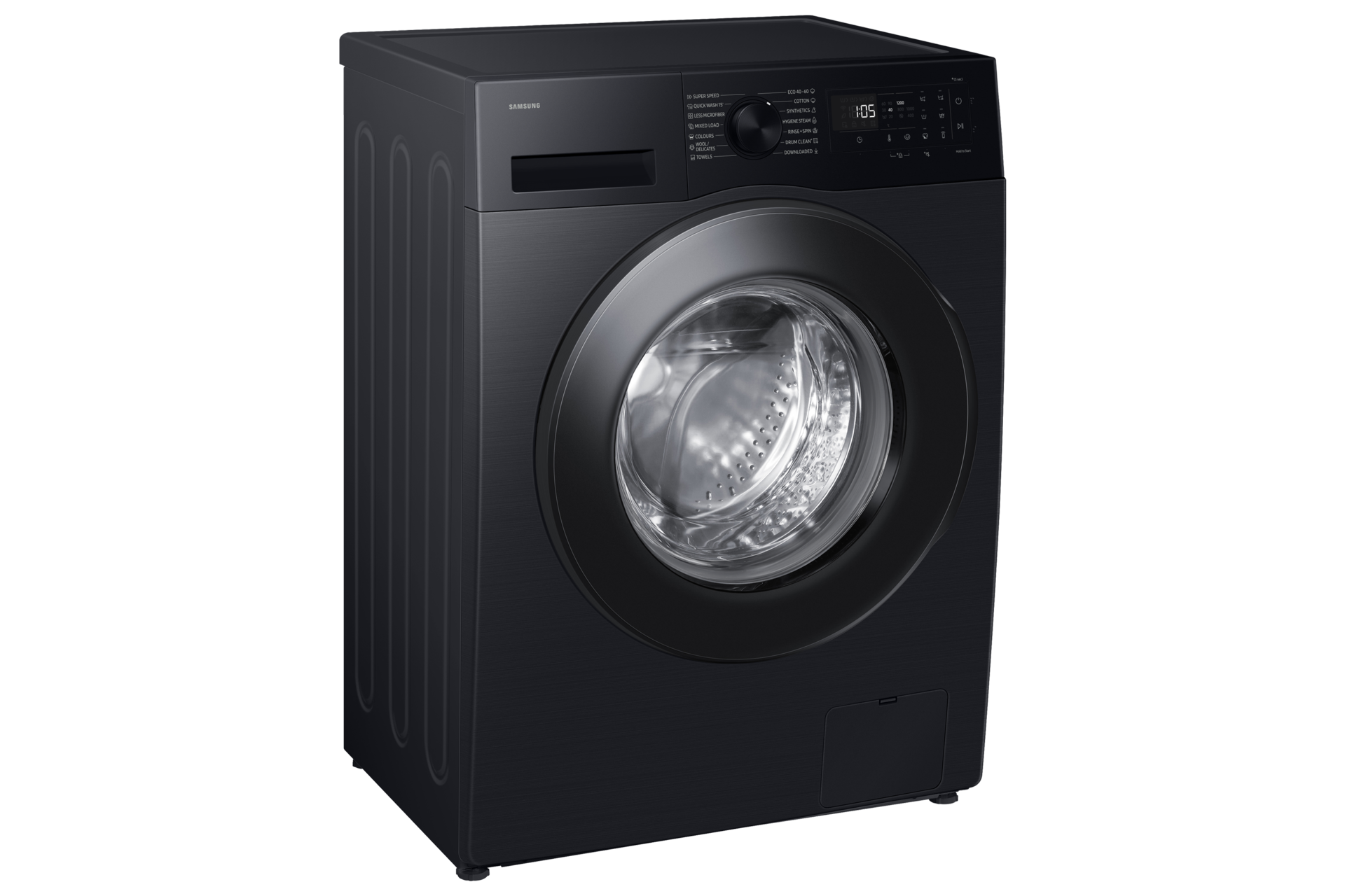 Laundry with Grade A Energy Efficiency and AI Ecobubble 8kg L-Perspective Black 