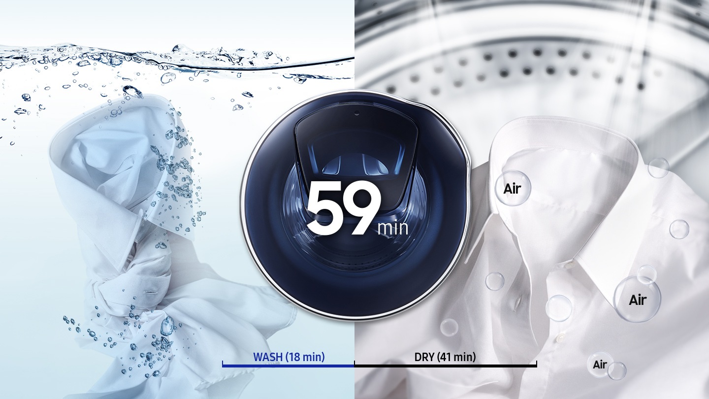 Pranje i su&scaron;enje u trajanju od 59 minuta