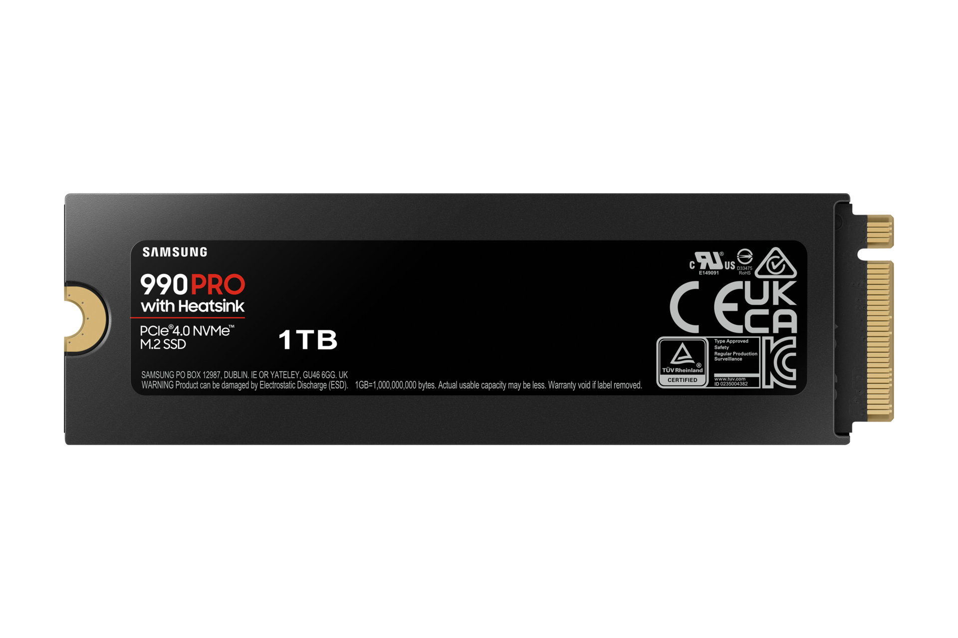990 PRO with Heatsink PCIe 4.0 M.2 SSD Back Black 