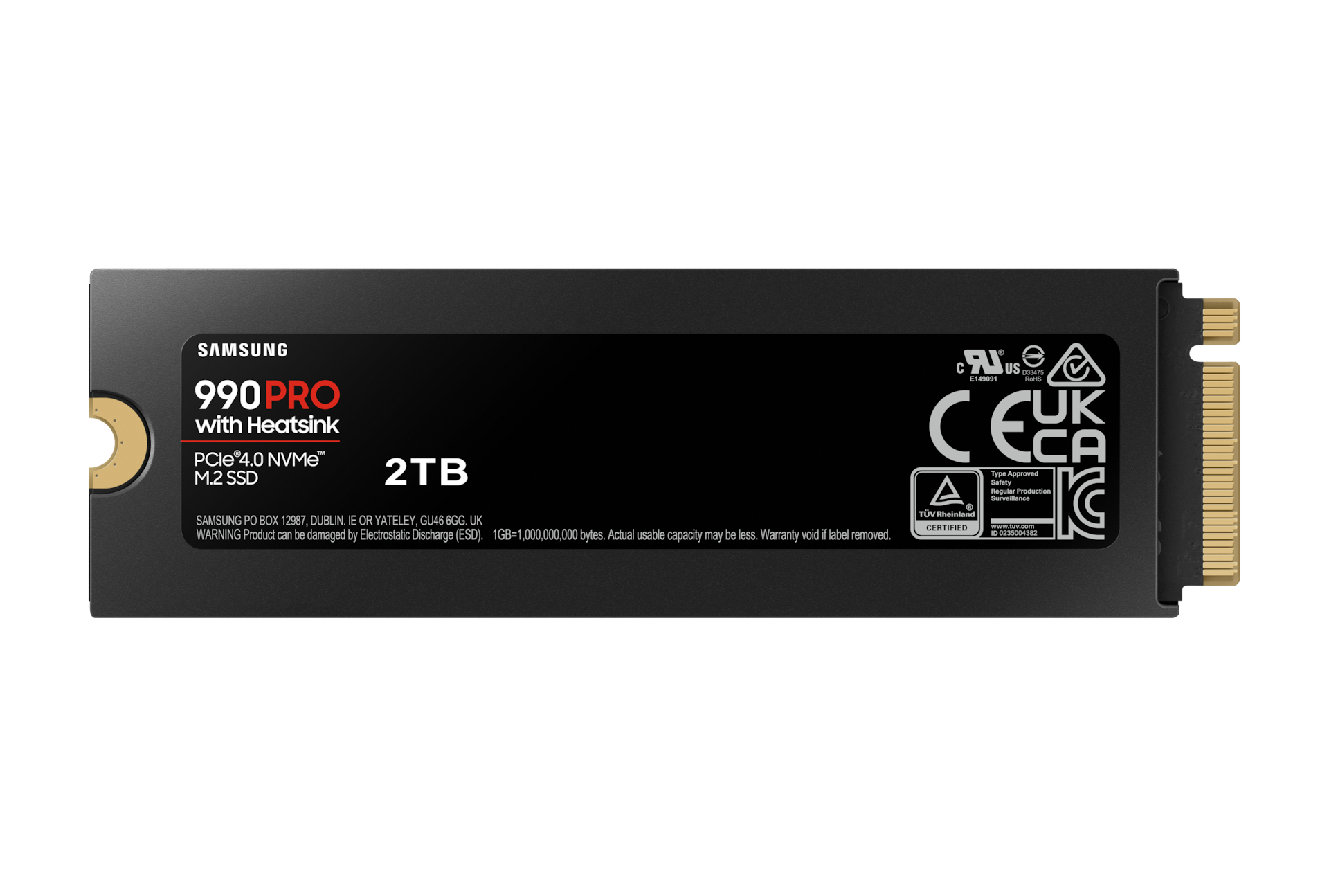 990 PRO with Heatsink PCIe 4.0 M.2 SSD Back Black 