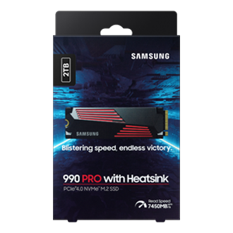 990 PRO with Heatsink PCIe 4.0 M.2 SSD PKG-Front Black 