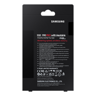 990 PRO with Heatsink PCIe 4.0 M.2 SSD PKG-Back Black 