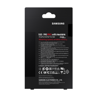 990 PRO with Heatsink PCIe 4.0 M.2 SSD PKG2-Back-Olympic- Black 
