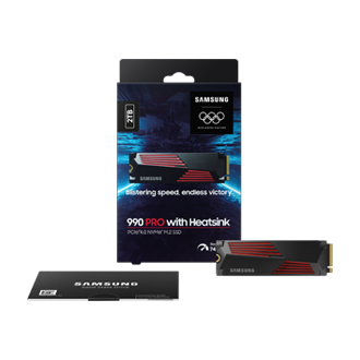 990 PRO with Heatsink PCIe 4.0 M.2 SSD PKG2-Full-Shot-Olympic- Black 