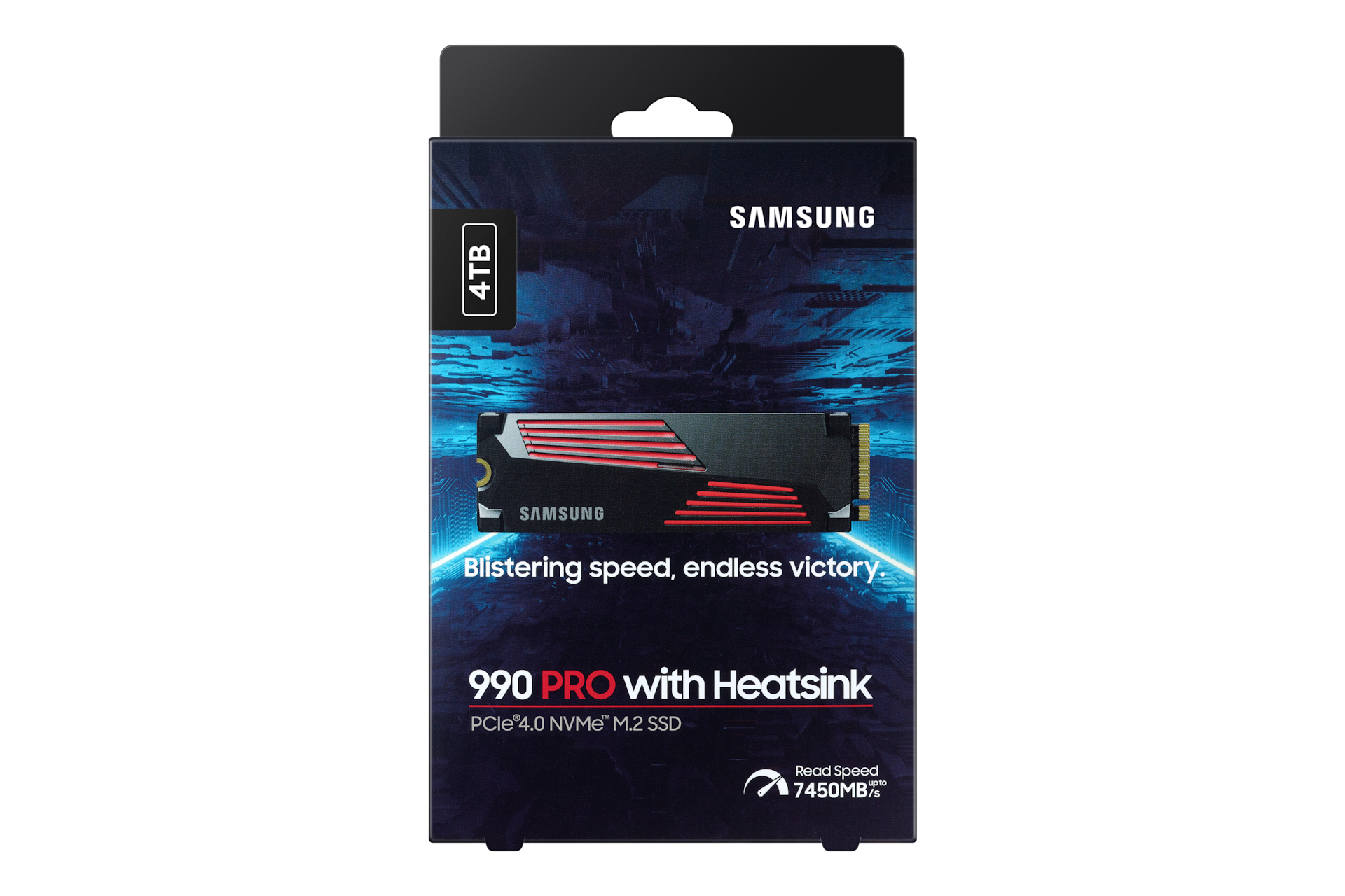 990 PRO with Heatsink PCIe 4.0 M.2 SSD PKG-Front Black 