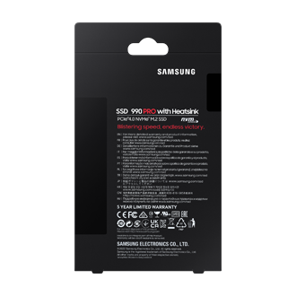 990 PRO with Heatsink PCIe 4.0 M.2 SSD PKG-Back Black 