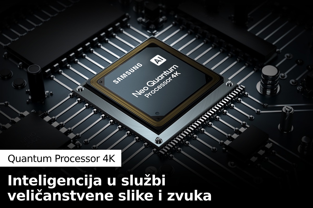 QLED TV Q80B sa Samsungmoćnim Quantum 4K procesorom poboljšava sadržaj.