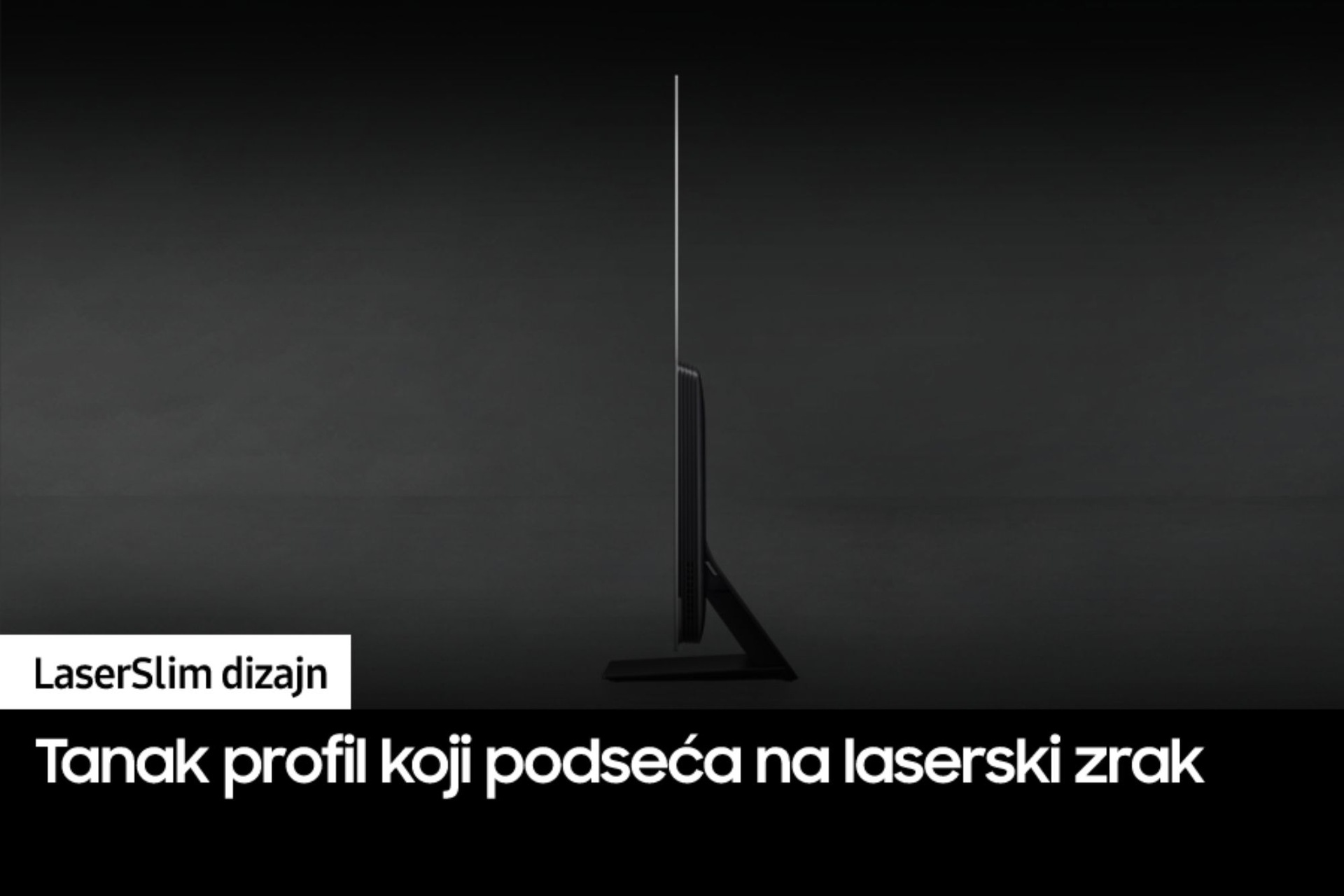 OLED TV prikazan bočno kako bi se pokazao njegov laserski tanki dizajn.