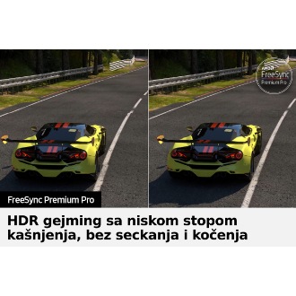 QLED TV Q70B sa FreeSync Premium Pro jasno prikazuje ekran sa igricom.