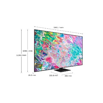 Dimenzija od 85 inča Samsung QLED TV-a Q70B sa srebrnim centralnim postoljem