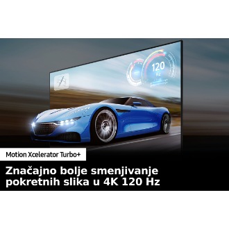 QLED TV Q70B sa Motion Xcelerator Turbo+ jasno prikazuje ekran sa igricom.