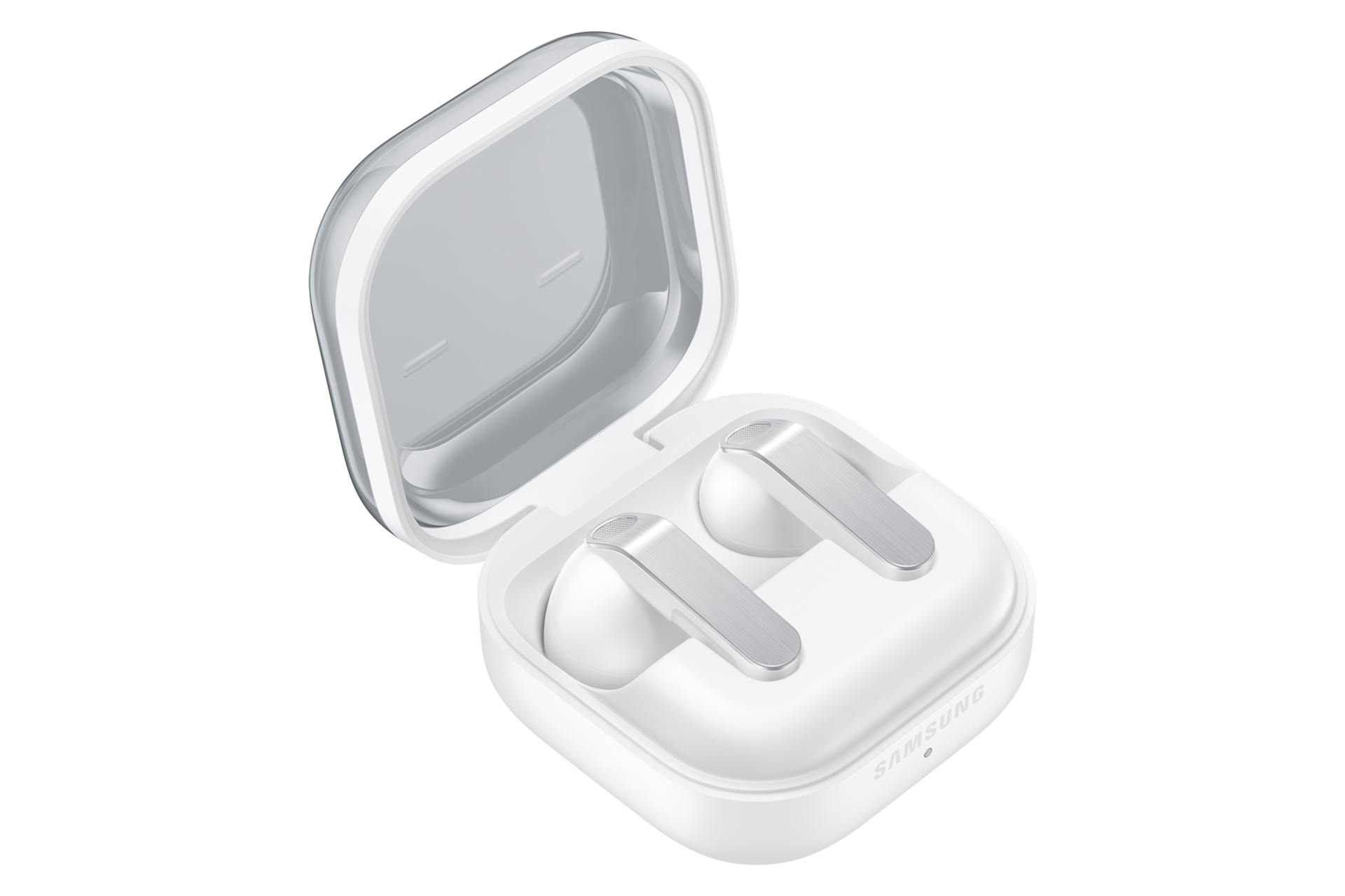 Galaxy Buds4 Case-Opened-Side White 