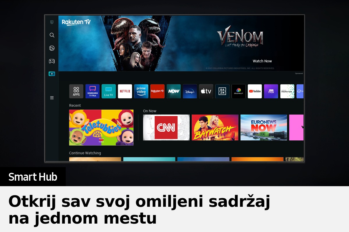 Crystal UHD BU8500 pruža raznovrsnost OTT usluga i sadržaja