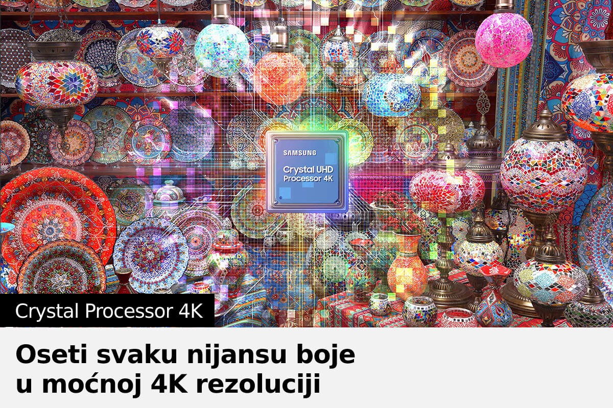 Crystal UHD BU8000 ima kristalni 4K procesor koji na pametan način poboljšava kvalitet slike