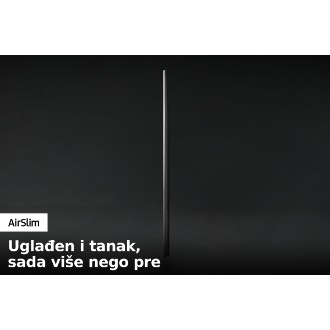 Profilni prikaz Crystal UHD TV BU8500 prikazuje ultratanki dizajn Crystal UHD TV AirSlim