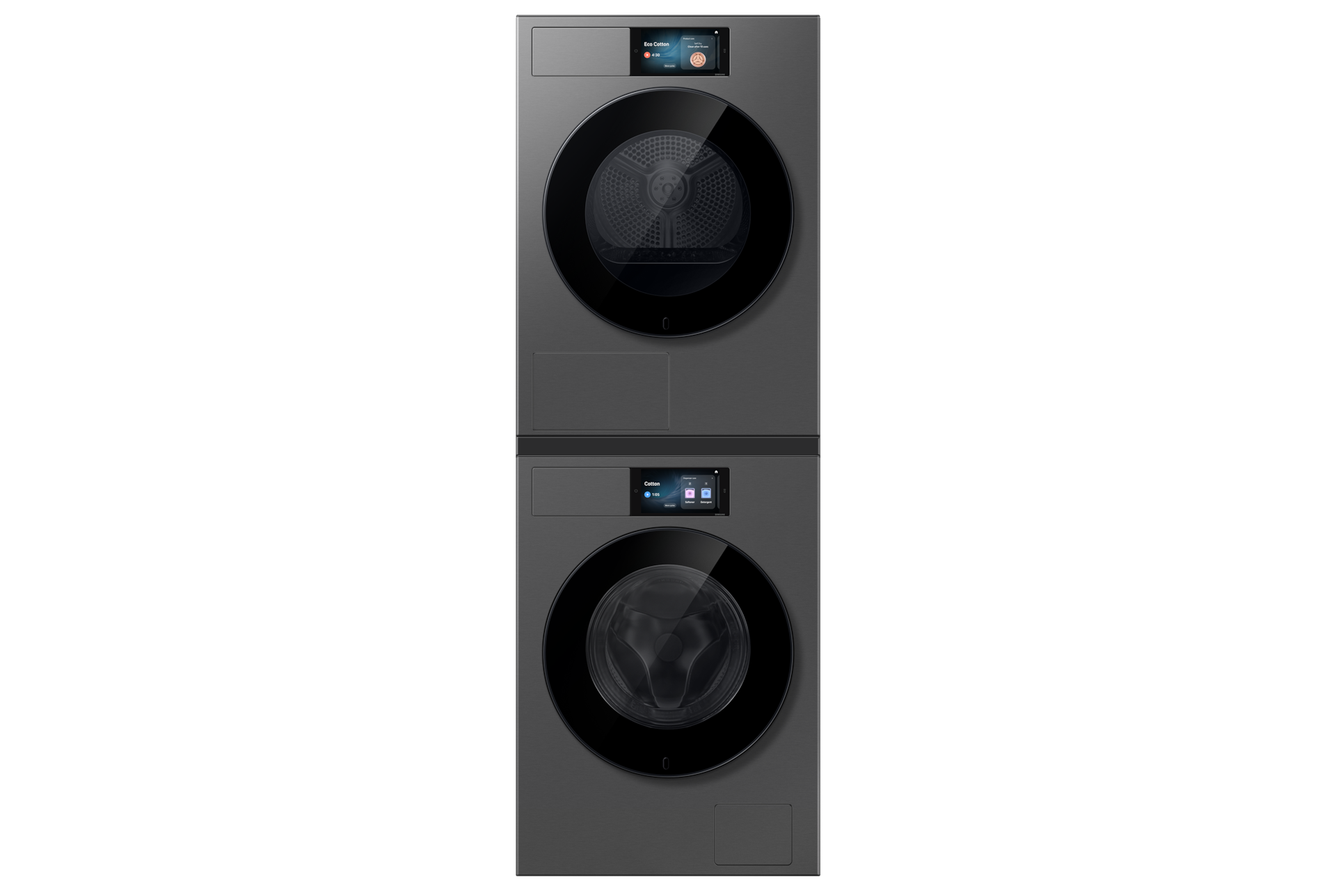 Front loading Washer A Energy Efficiency Rating and Smart Screen 9kg Stack-Front-Door-Closed Gray 