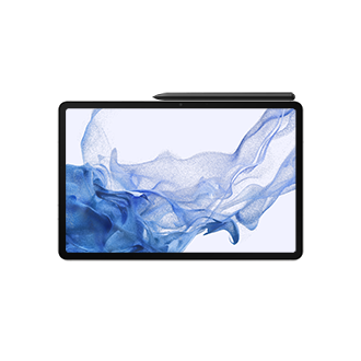 Планшет Samsung Galaxy Tab S8 LTE SM-X706BZSASER Серебро фото с s-pen горизонтально спереди