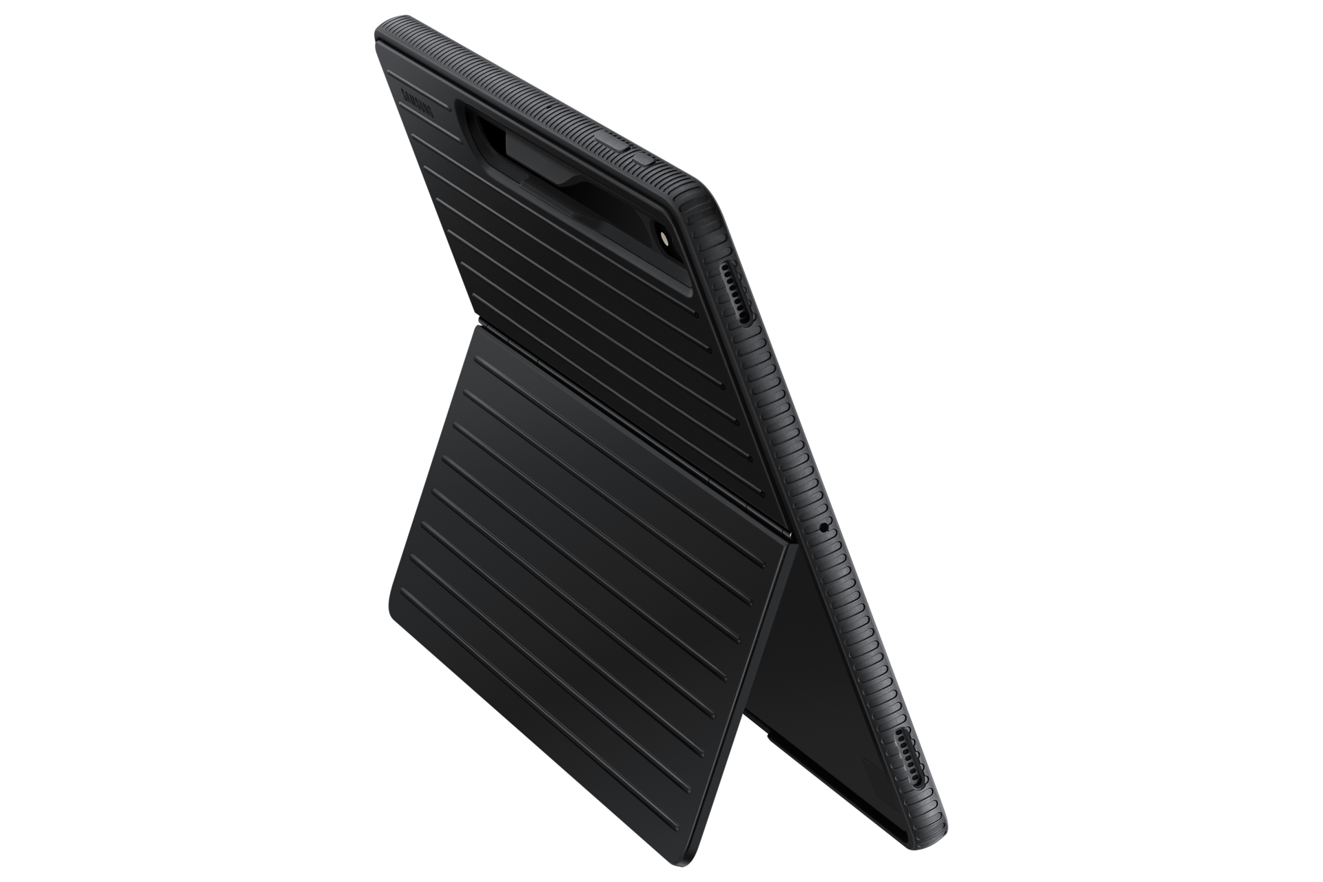 Чехол-накладка Protective Standing Cover Tab S8+  EF-RX800CBEGRU Черный фото подставка сзади под углом