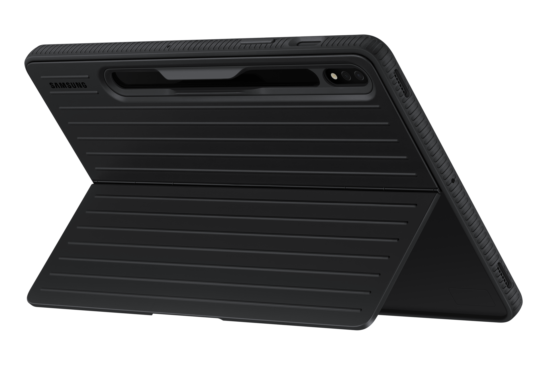 Чехол-накладка Protective Standing Cover Tab S8 EF-RX700CBEGRU Черный фото подставка сзади под углом