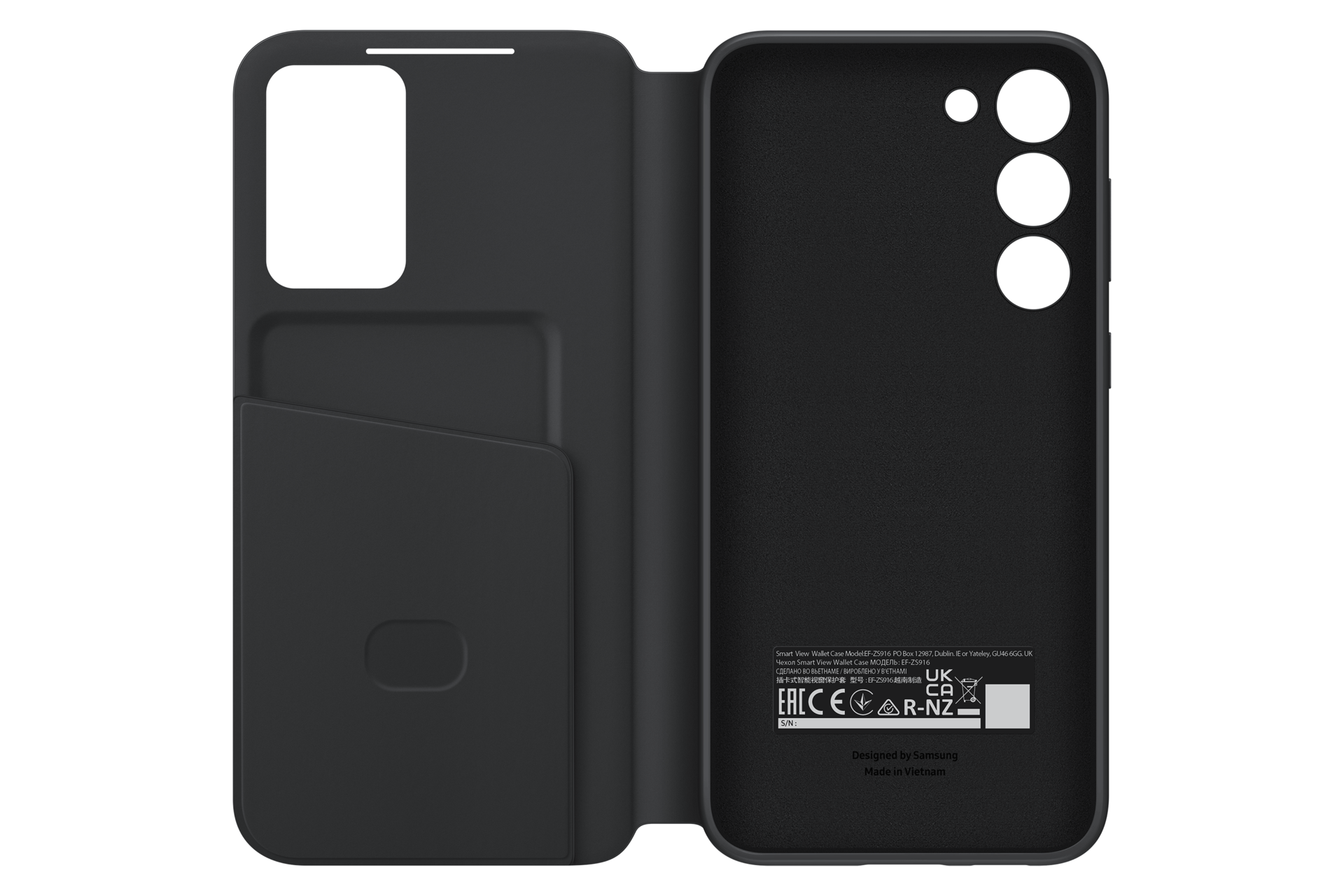  Чехол Smart View Wallet Case для Galaxy S23+ чёрный фото спереди
