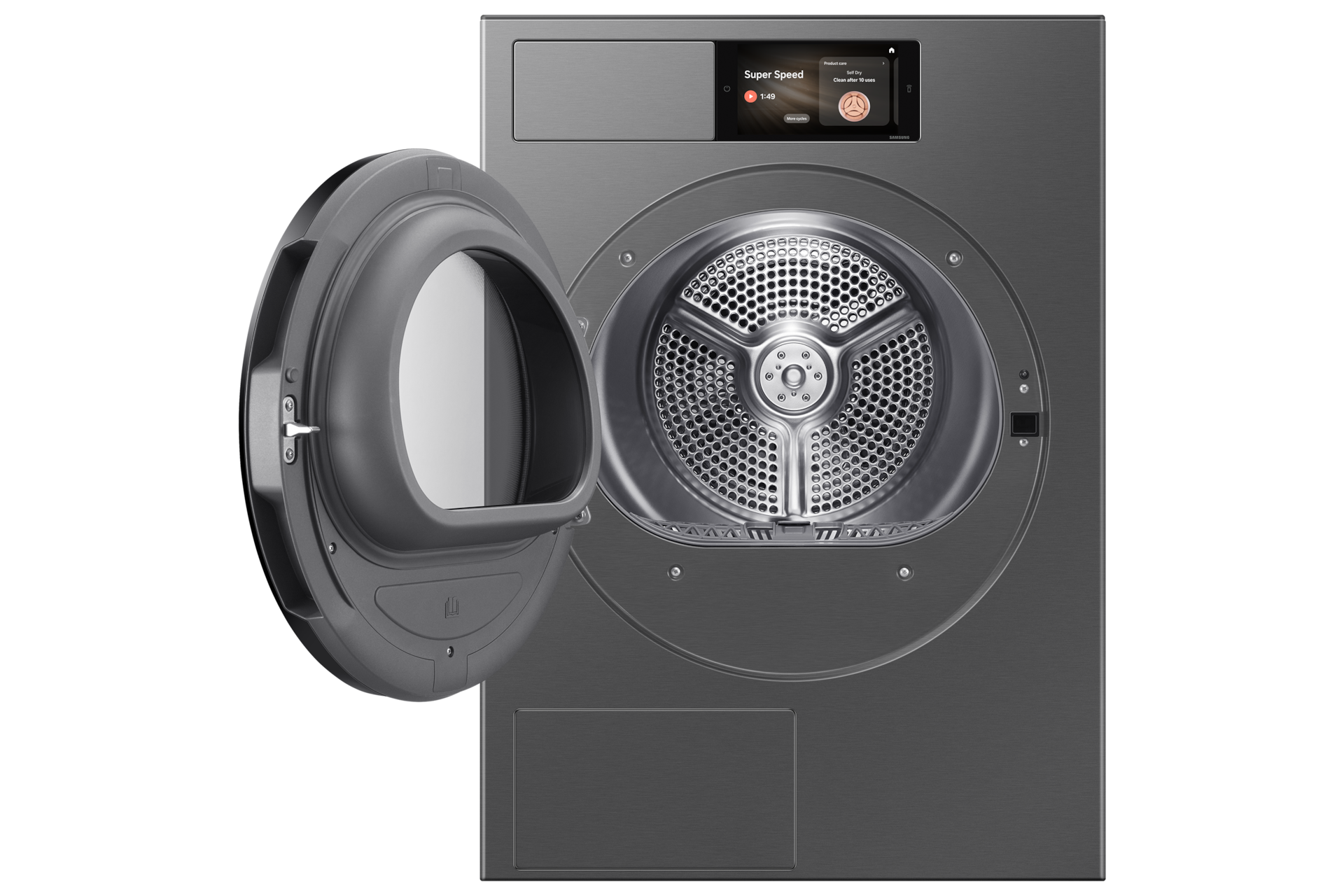 Front loading Dryer Smart Screen and On Device Bixby 10kg Front-Open Gray 