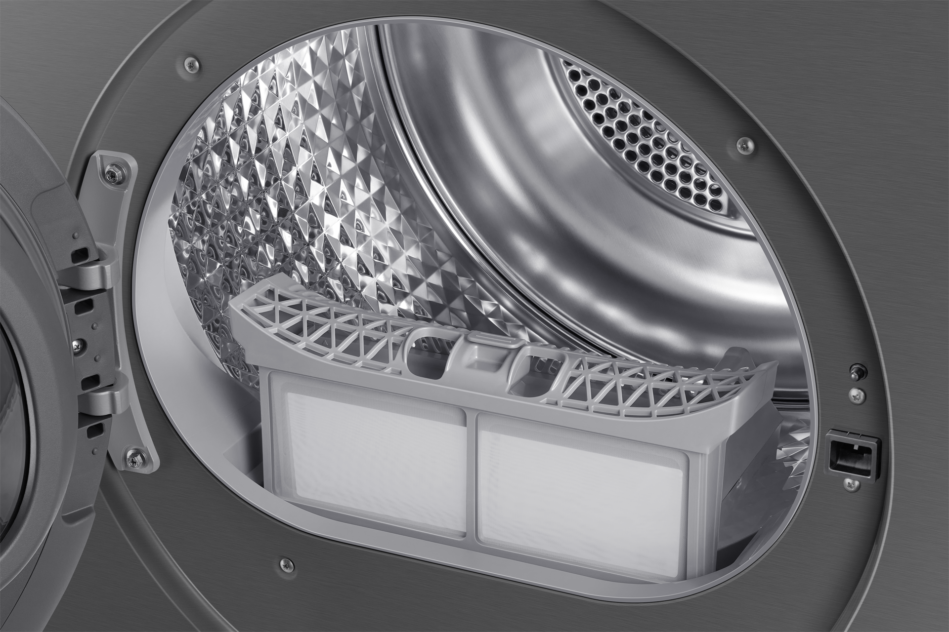 Front loading Dryer Smart Screen and On Device Bixby 10kg Detail-Drum Gray 