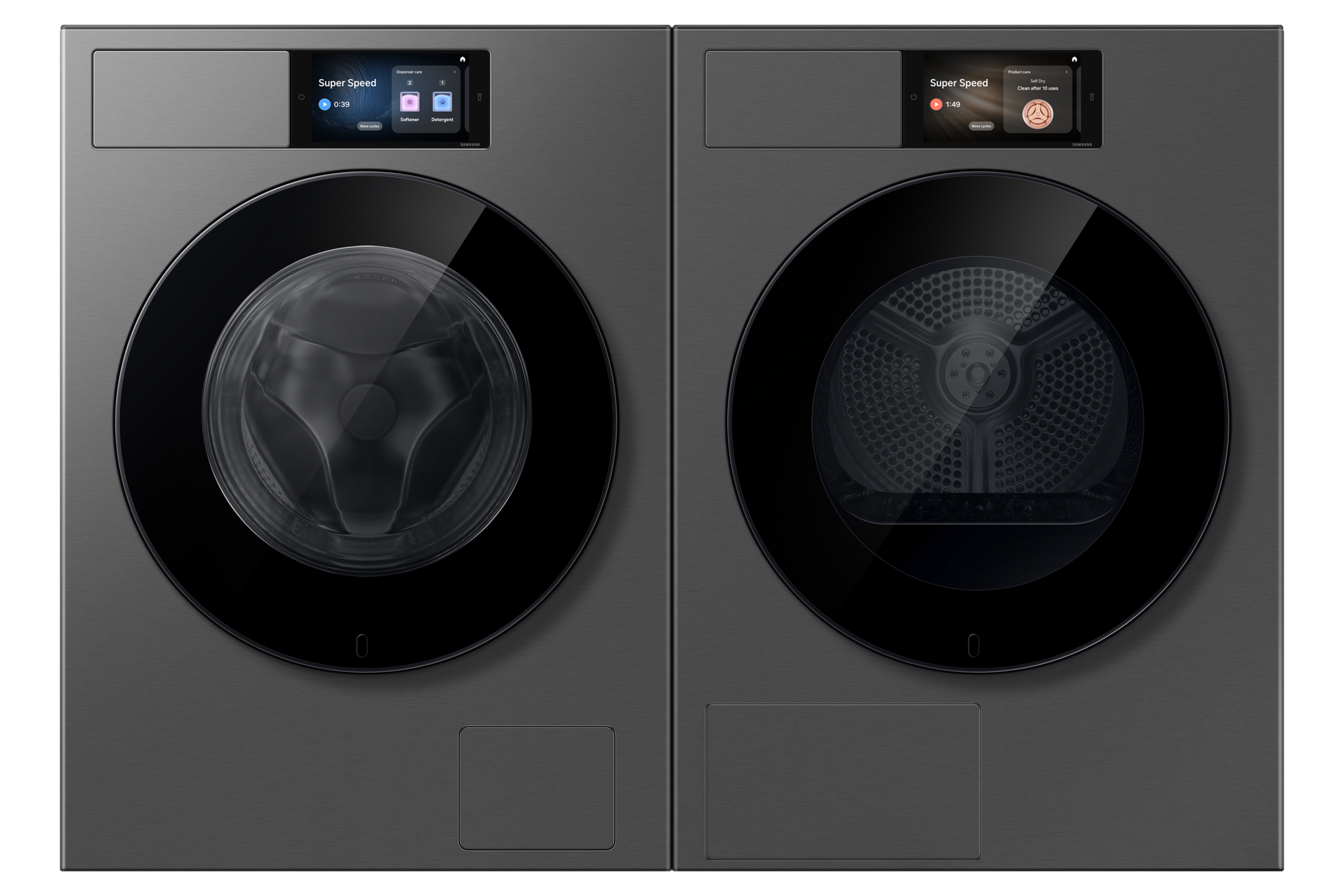 Front loading Dryer Smart Screen and On Device Bixby 10kg Front-Pair Gray 