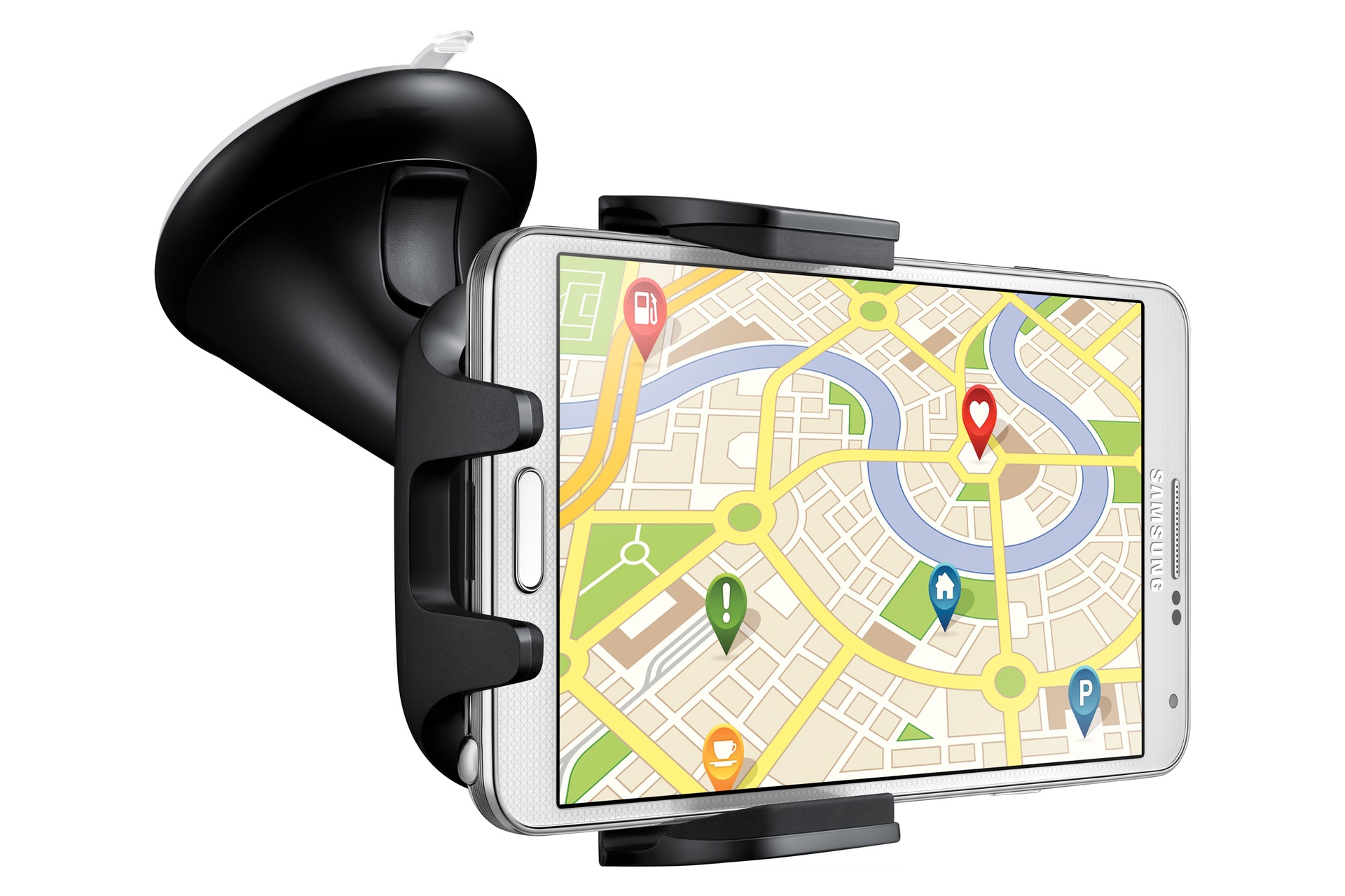 Универсальный автомобильный держатель для смартфонов, вид со смартфоном