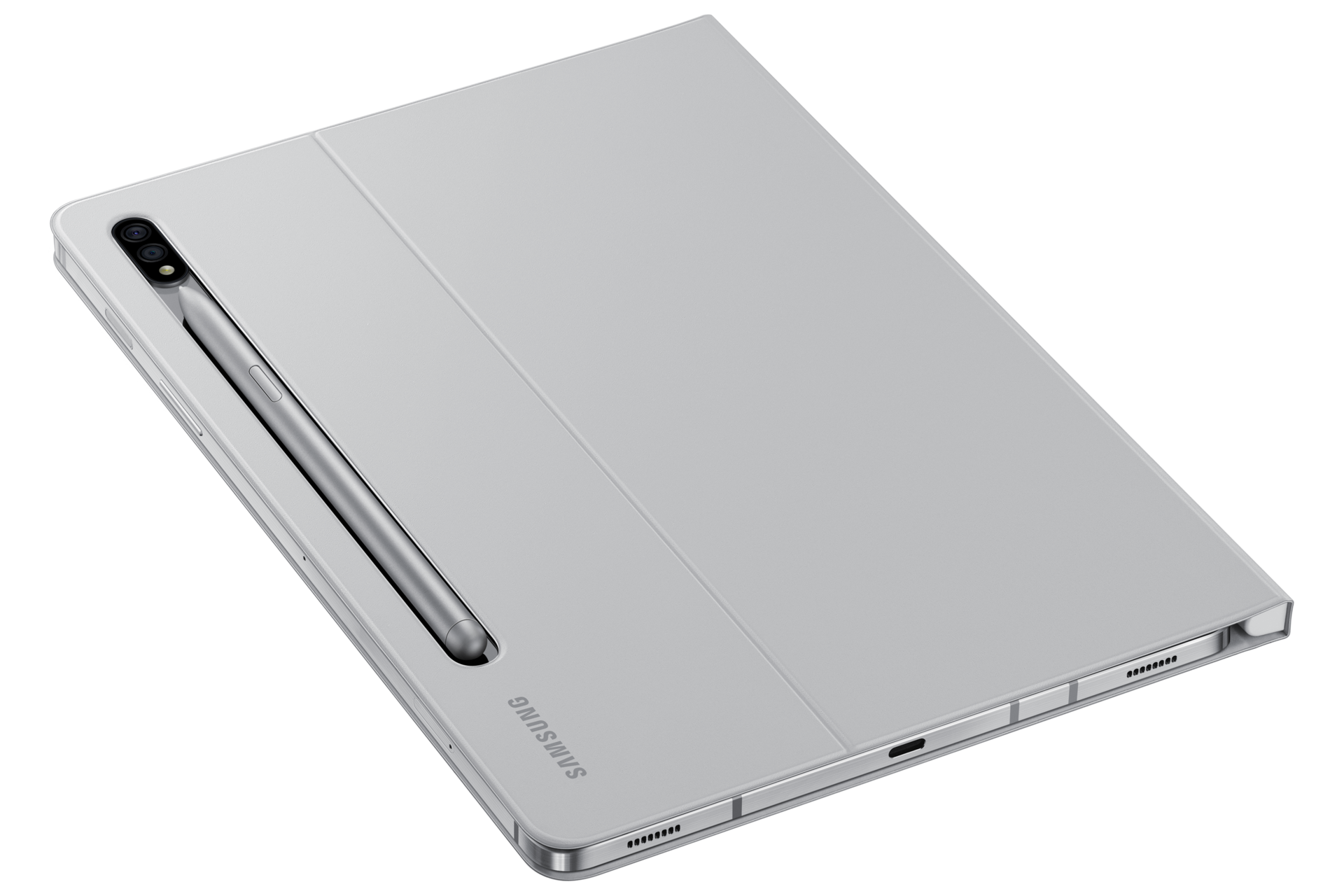 Чехол-обложка Book Cover Tab S 11.0  EF-BT630PJEGRU Серебро фото c s-pen сзади под углом 