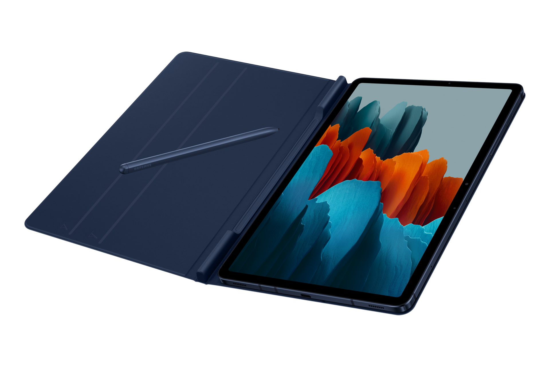 Чехол-обложка Book Cover Tab S 11.0  EF-BT630PNEGRU Темно-синий фото спереди в развороте