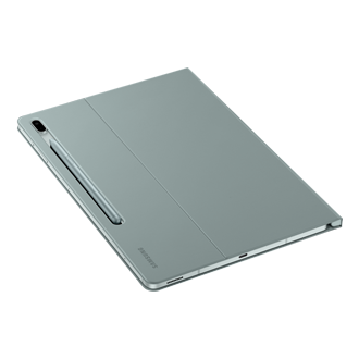 Чехол-обложка Book Cover Tab S 12.4  EF-BT730PGEGRU Зеленый фото без s-pen сзади под углом