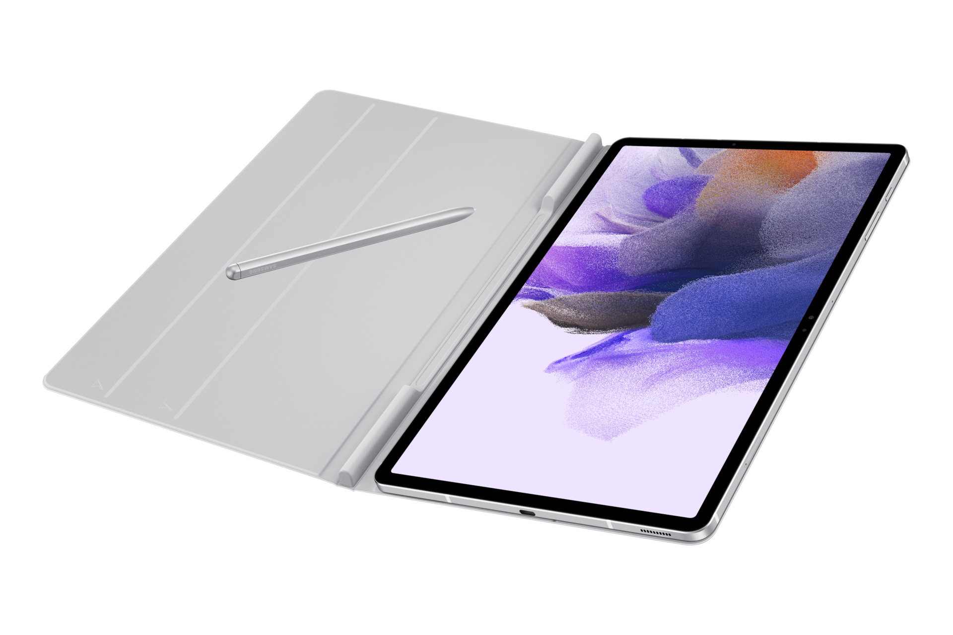 Чехол-обложка Book Cover Tab S 12.4  EF-BT730PJEGRU Светло-серый фото в развороте под углом
