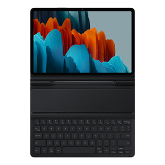 Чехол-клавиатура Tab S 11.0 EF-DT630BBRGRU черный фото раскрытый с планшетом