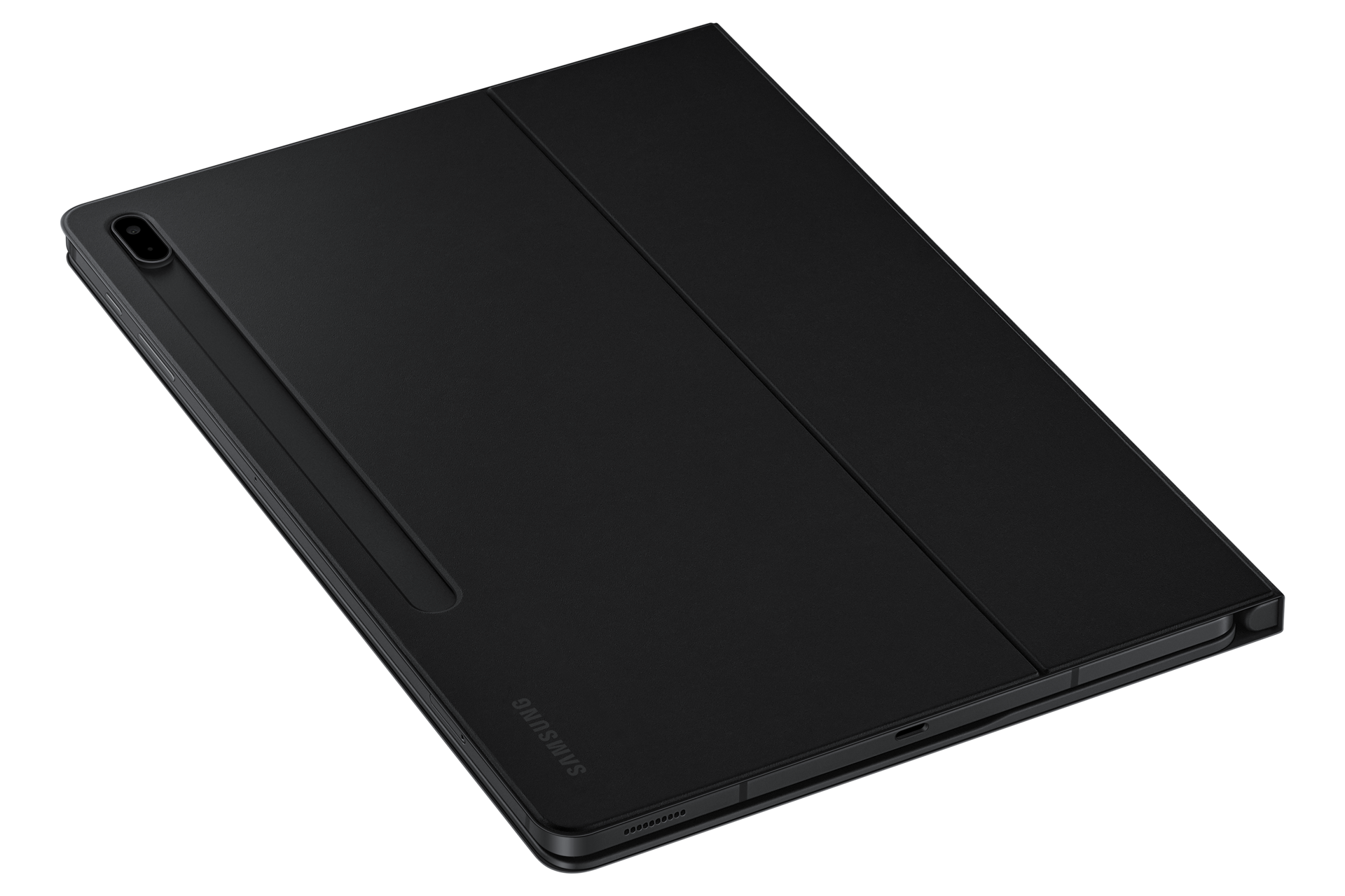 Чехол-клавиатура Tab S 12.4 EF-DT730BBRGRU Черный фото с  s-pen сзади под углом