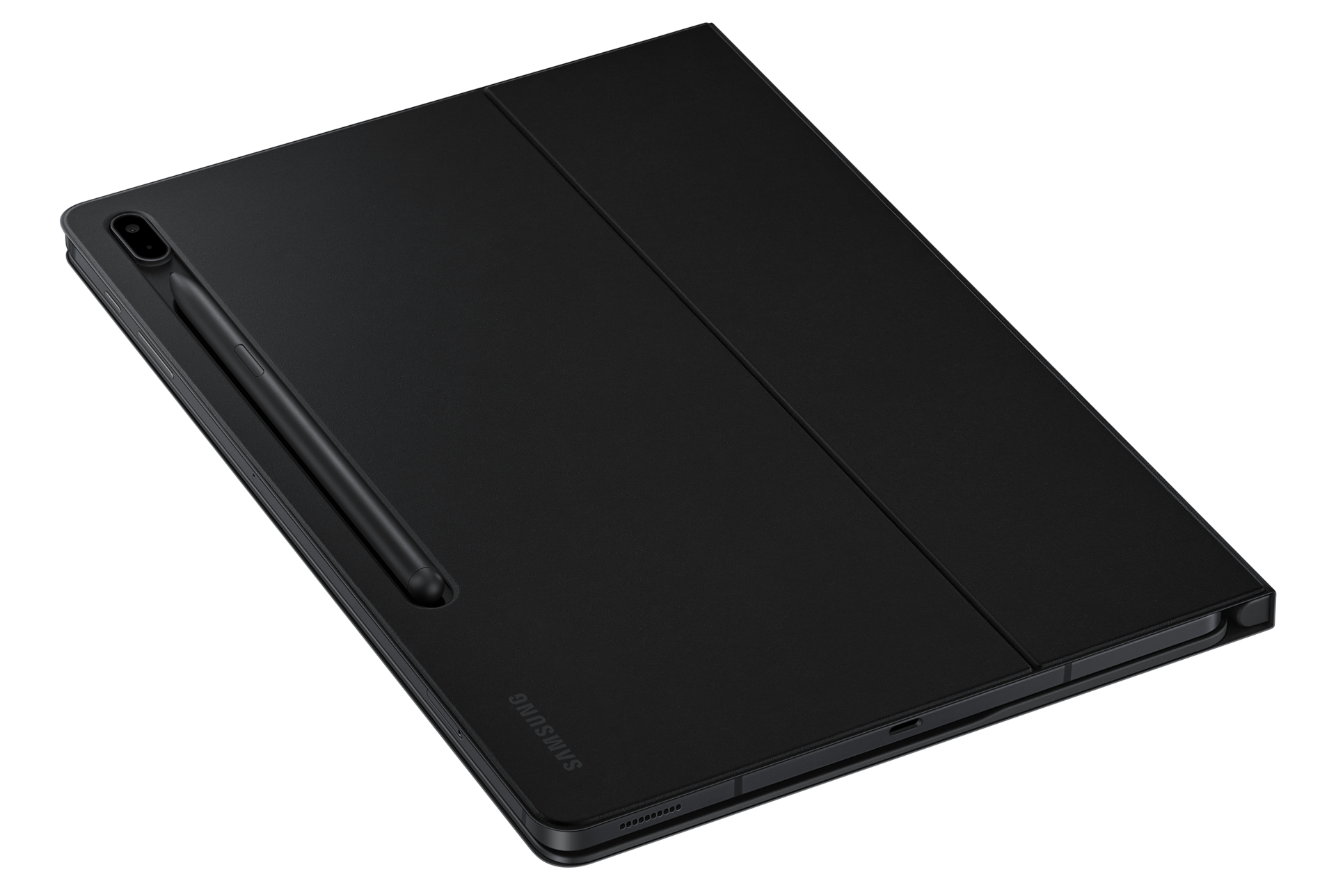 Чехол-клавиатура Tab S 12.4 EF-DT730BBRGRU Черный фото без s-pen сзади под углом